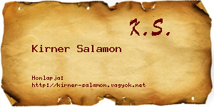 Kirner Salamon névjegykártya